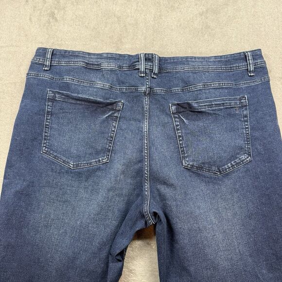 The Perfect Jeans NYC Mens 44x30 Blue Medium Wash Stretch Logo Athletic Fit - Picture 4 of 10